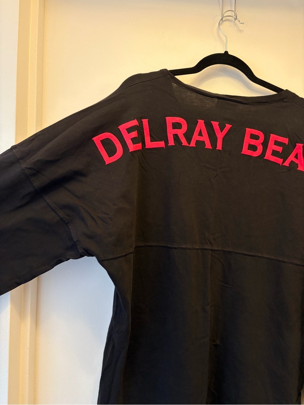 Spirit Jersey DELRAY BEACH Oversized Long Sleeve Shirt Womens L Black Pink - Picture 5 of 10